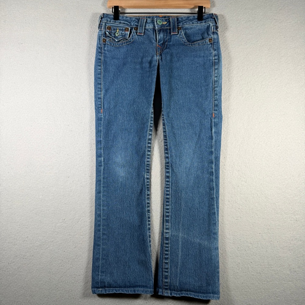 True Religion Brand Jeans Womens 28 Medium Wash Straight Leg Made in USA C4564MP